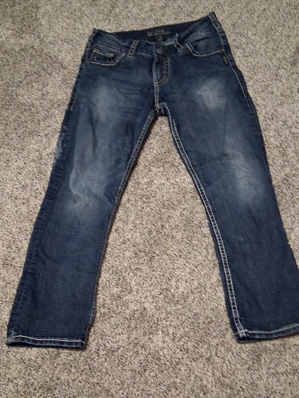 Silver Jeans Women's Dark Blue Cropped Ankle Jeans